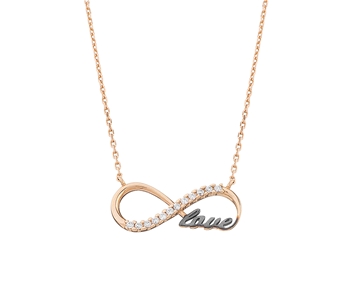 Gold fashion necklace in 14K infinite love