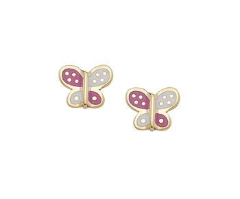 Gold fashion earrings in 14K