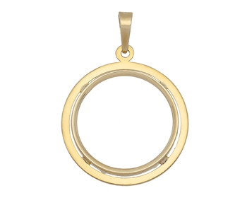 Gold pendant case for gold coin pound in 14K 