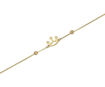 Gold fashion bracelet with crown in 14K