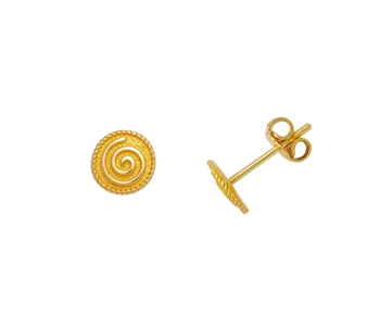 Χρυσα σκουλαρικια Κ14 βυζαντινα με σπειρα