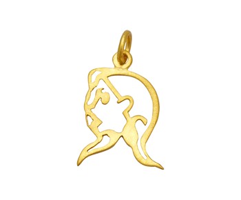 Gold horoscope pendant virgo  in K14 
										