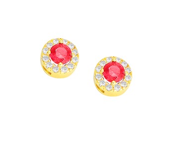 Gold earrings in K14 with stone
					