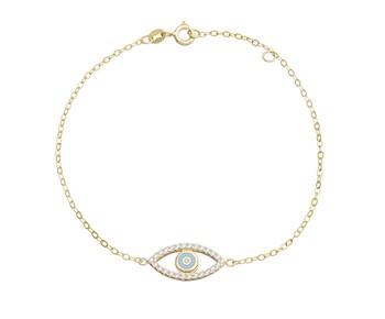Gold bracelet in 14K with eye
										