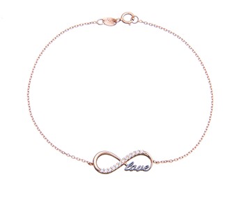 Gold bracelet infinity with stones 14K
										