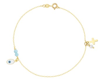 Gold  fashion bracelet with smalto in 14K
					