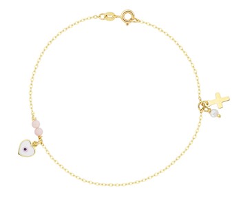 Gold  fashion bracelet with smalto in 14K
										