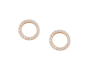 Gold earrings in 14K with stones
					