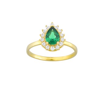 Gold ring with stones 14K
										