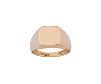 Gold signet ring in 14K