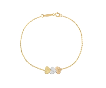Gold bracelet in 14K hearts