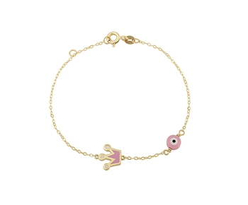 Gold fashion bracelet with smalto in 14K