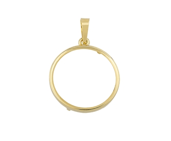 Gold fancy coin pendant in 14K