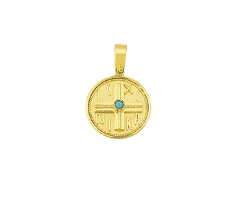 Gold handmade pendant in 14K