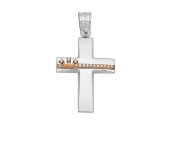 Gold cross in 14K with gems