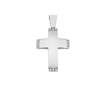 Gold cross in 14K with gems