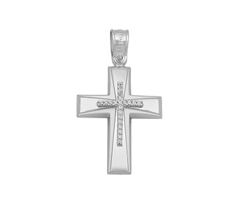 Gold cross in 14K with gems