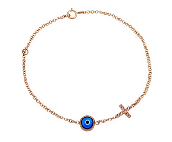 Gold bracelet in K14 with eye
					