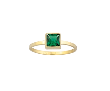 Gold ring in 14K with coloured gem