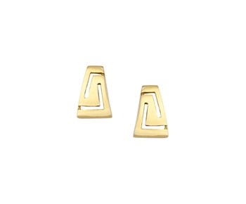 Gold greek ornament earrings in 14K