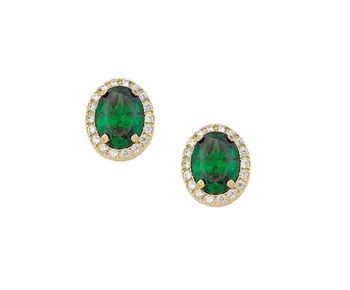 Gold earrings with gems in 14K