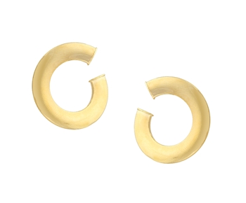 Gold fashion earrings in 14K