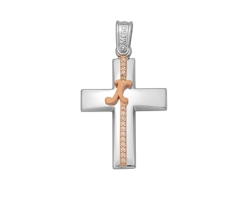 Gold cross in 14K with gems