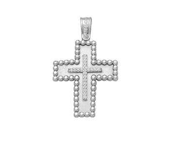 Gold cross in 14K with gems