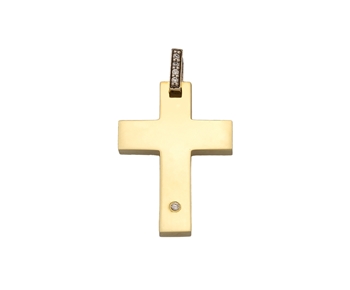 Gold cross in 14K with gems