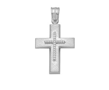 Gold cross in 14K with gems