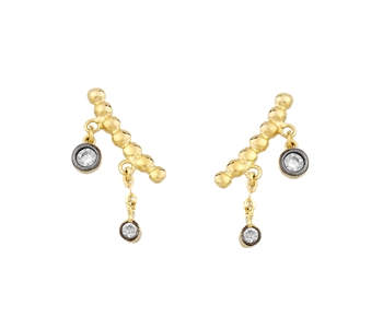 Gold fashion earrings in 14K