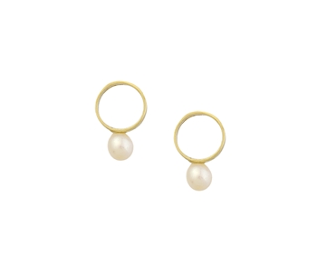 Gold fashion earrings in 14K