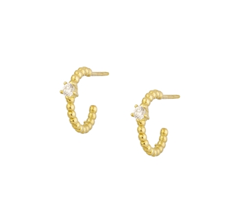 Gold fashion earrings in 14K