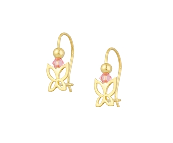 Gold fashion earrings in 14K