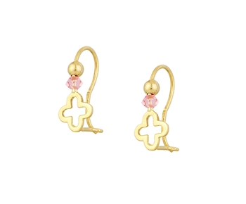 Gold fashion earrings in 14K