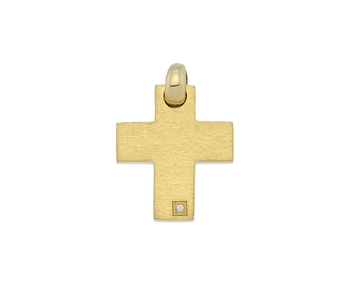 Gold cross in 14K with gem