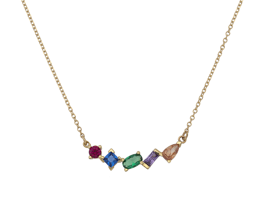 Necklace with gems inside deals
