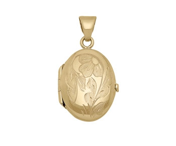 Gold picture frame pendant in 14K 