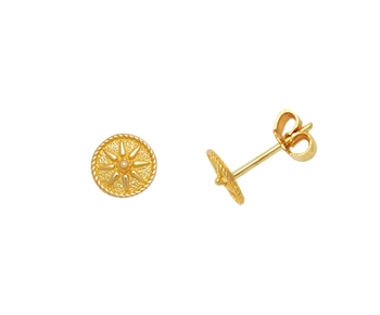 Χρυσα σκουλαρικια Κ14 βυζαντινα με βεργινα