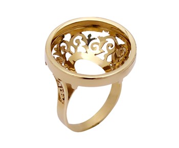 Gold ring in K14 for gold coin