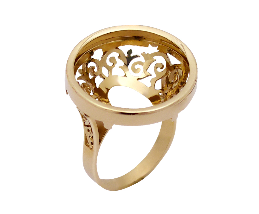 Jewel - Gold ring in K14 for gold coin - Sigma Oro by Stamatakis