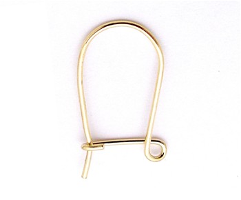 Gold finding in K14 earring hook yellow