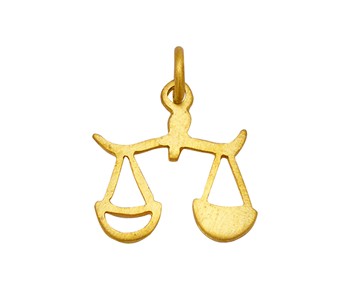 Gold horoscope pendant libra in K14
										