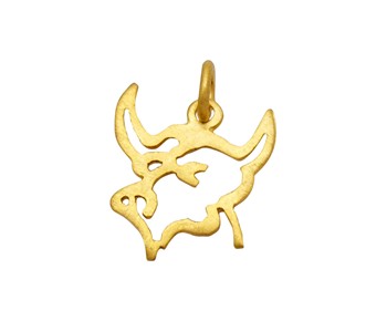 Gold horoscope pendant taurus in K14 
										