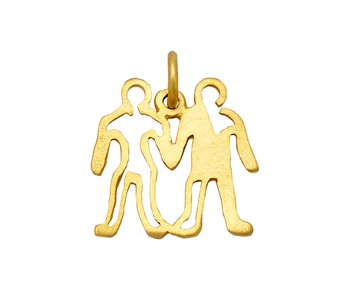 Gold horoscope pendant gemini in K14 
					