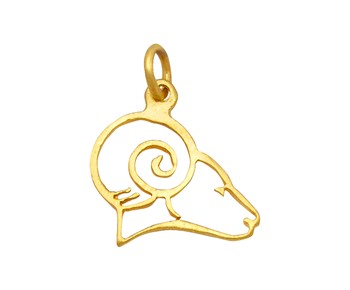 Gold horoscope pendant aries  in K14
					