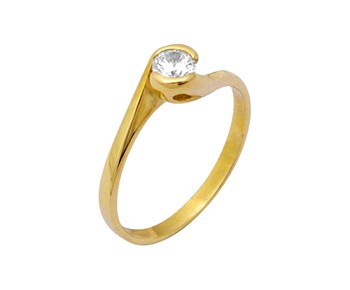 Gold solitaire ring in K14
										