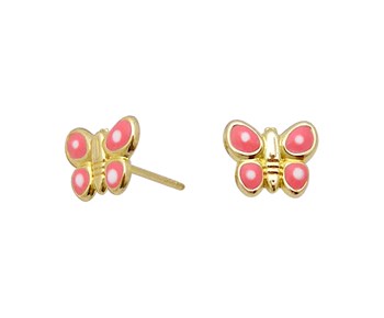 Gold earrings in Κ9 with smalto
										