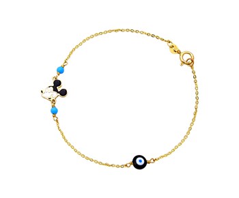 Gold baby bracelet in K14  
					