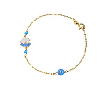 Gold baby bracelet in K14  
					